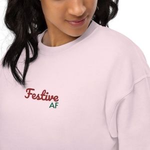 Embroidered holiday sweatshirt